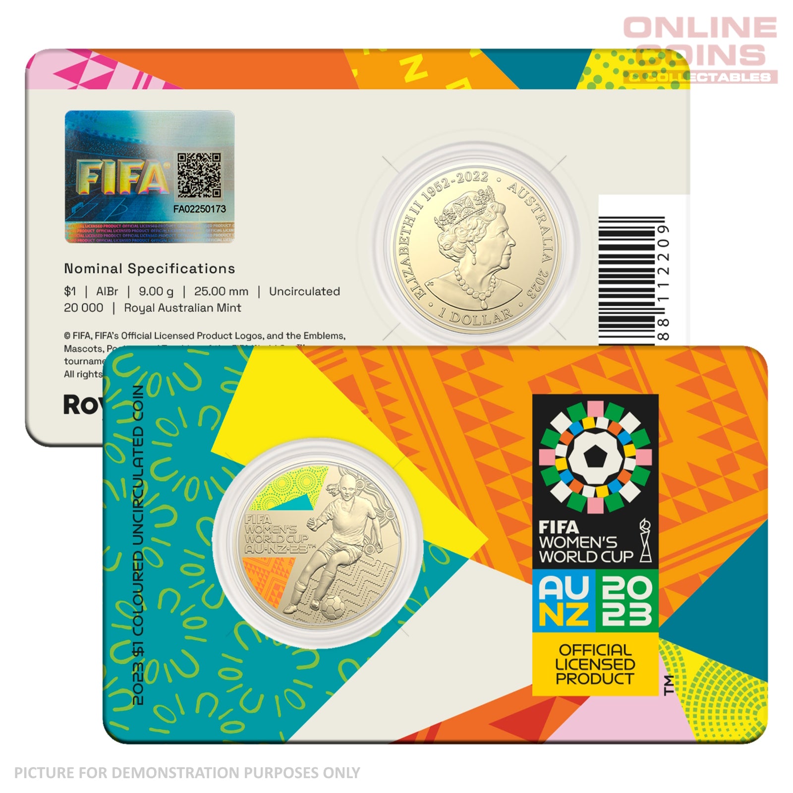 2023 $1 AlBr Coloured Uncirculated Carded Coin – FIFA Women’s World Cup